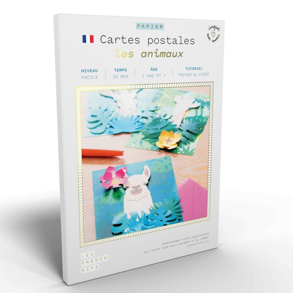 Stationery - Creative kit - Postcards - Animals - FRENCH KITS