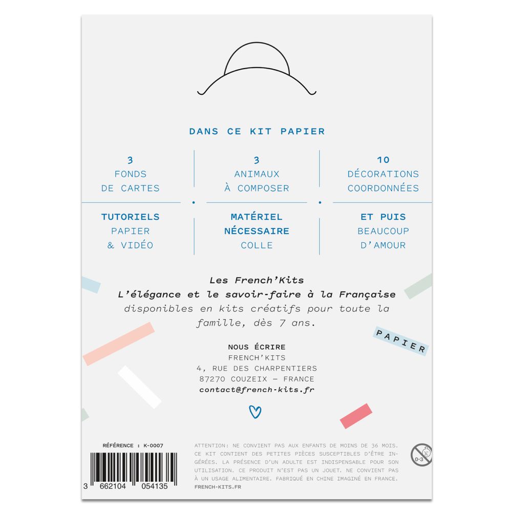 Stationery - Creative kit - Postcards - Animals - FRENCH KITS