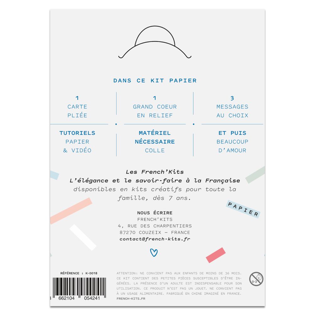 Papeterie - Kit créatif - Cartes Postales - Le cœur popup - FRENCH KITS