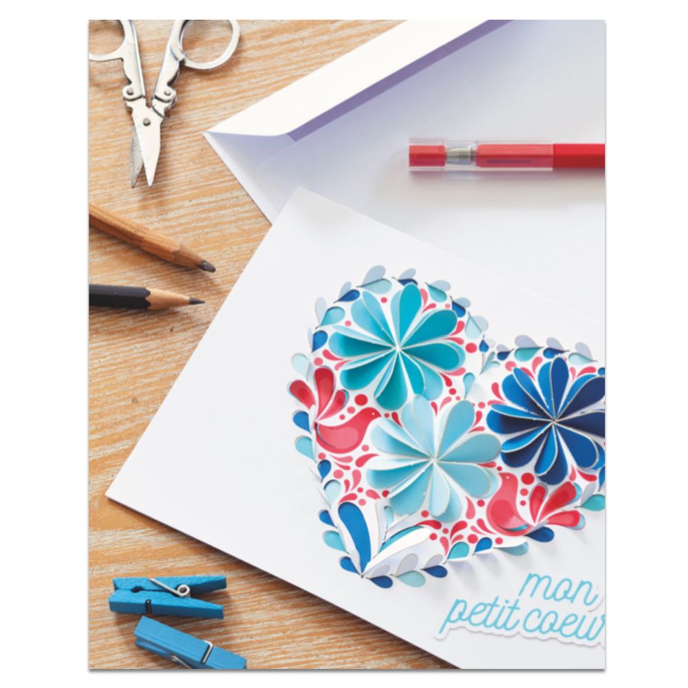 Papeterie - Kit créatif - Cartes Postales - Le cœur popup - FRENCH KITS