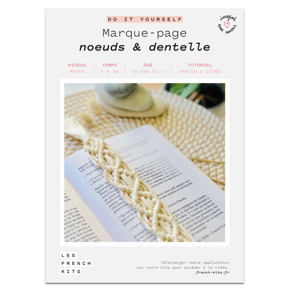 Customizable objects - DIY Bookmark Kit - Bow and lace - FRENCH KITS