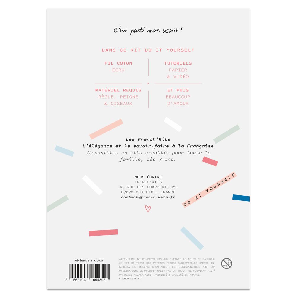Customizable objects - DIY Bookmark Kit - Bow and lace - FRENCH KITS