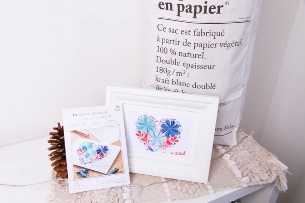 Papeterie - Kit créatif - Cartes Postales - Le cœur popup - FRENCH KITS