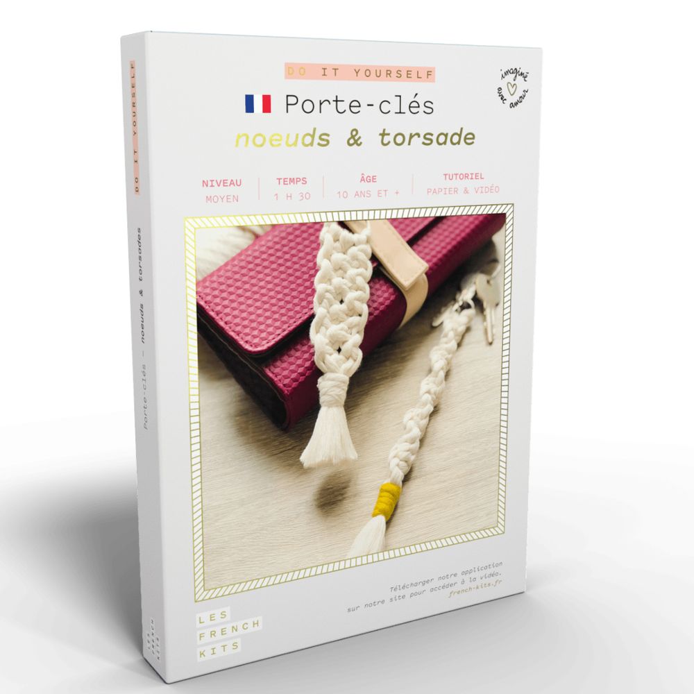 Cadeaux - Kit créatif DIY - Porte clés - Nœud & Torsade - FRENCH KITS