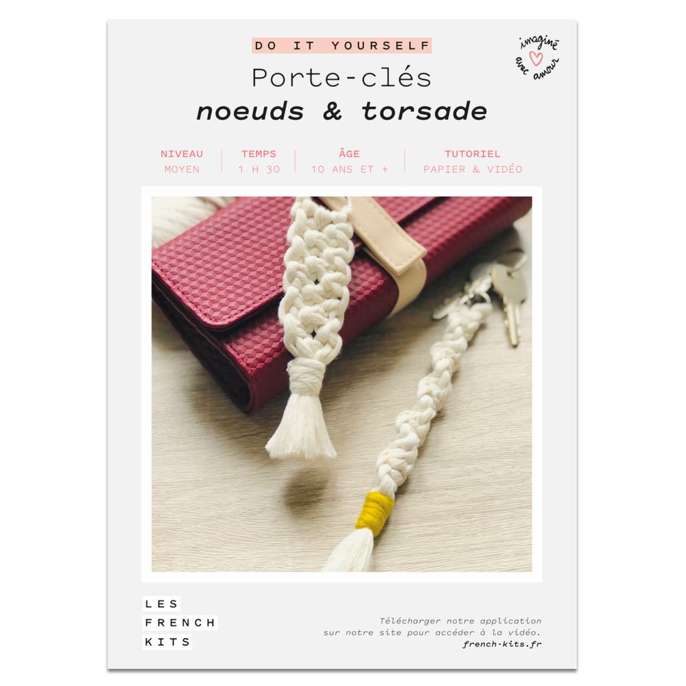 Cadeaux - Kit créatif DIY - Porte clés - Nœud & Torsade - FRENCH KITS