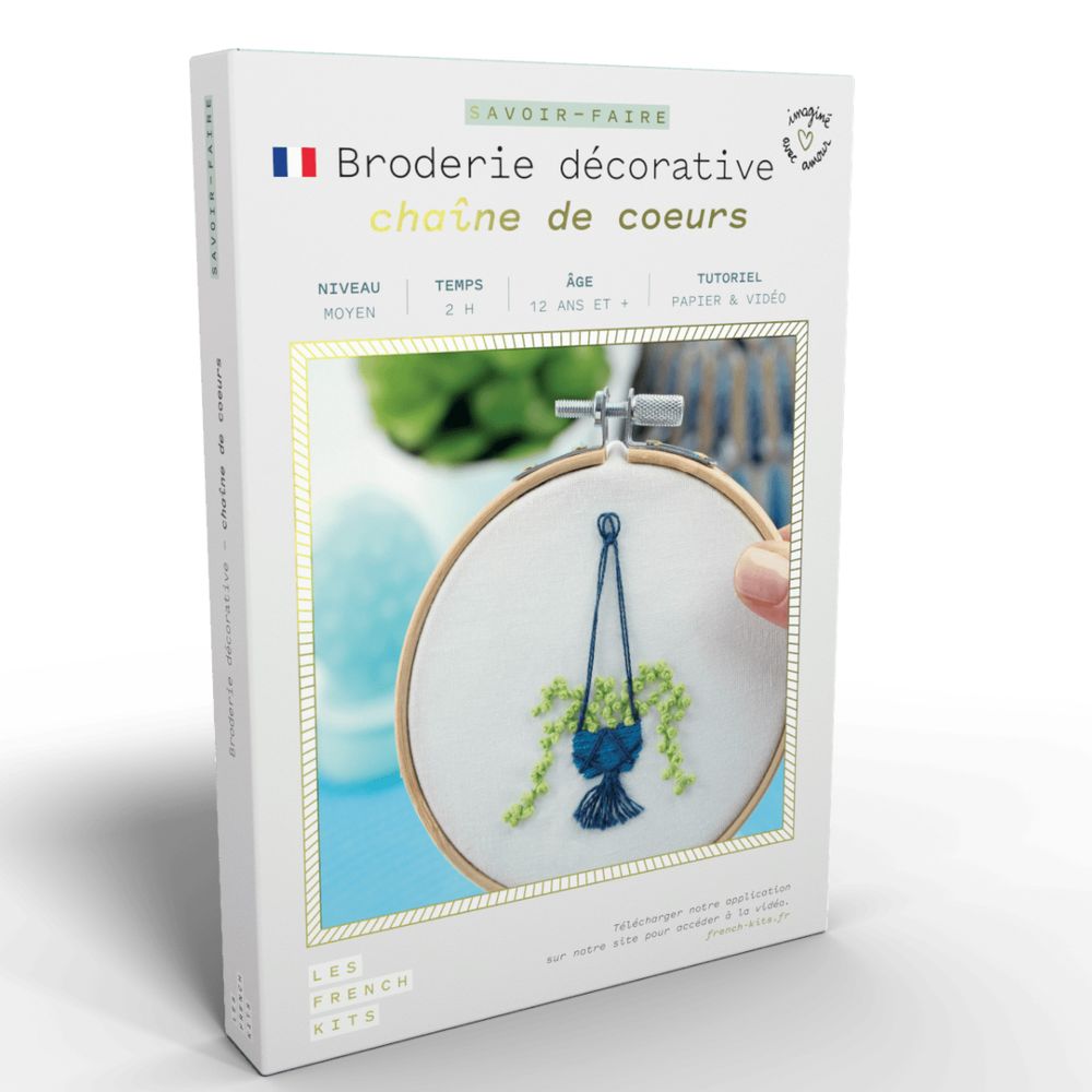 Cadeaux - Kit Broderie Green - Chaîne de Coeurs - FRENCH KITS