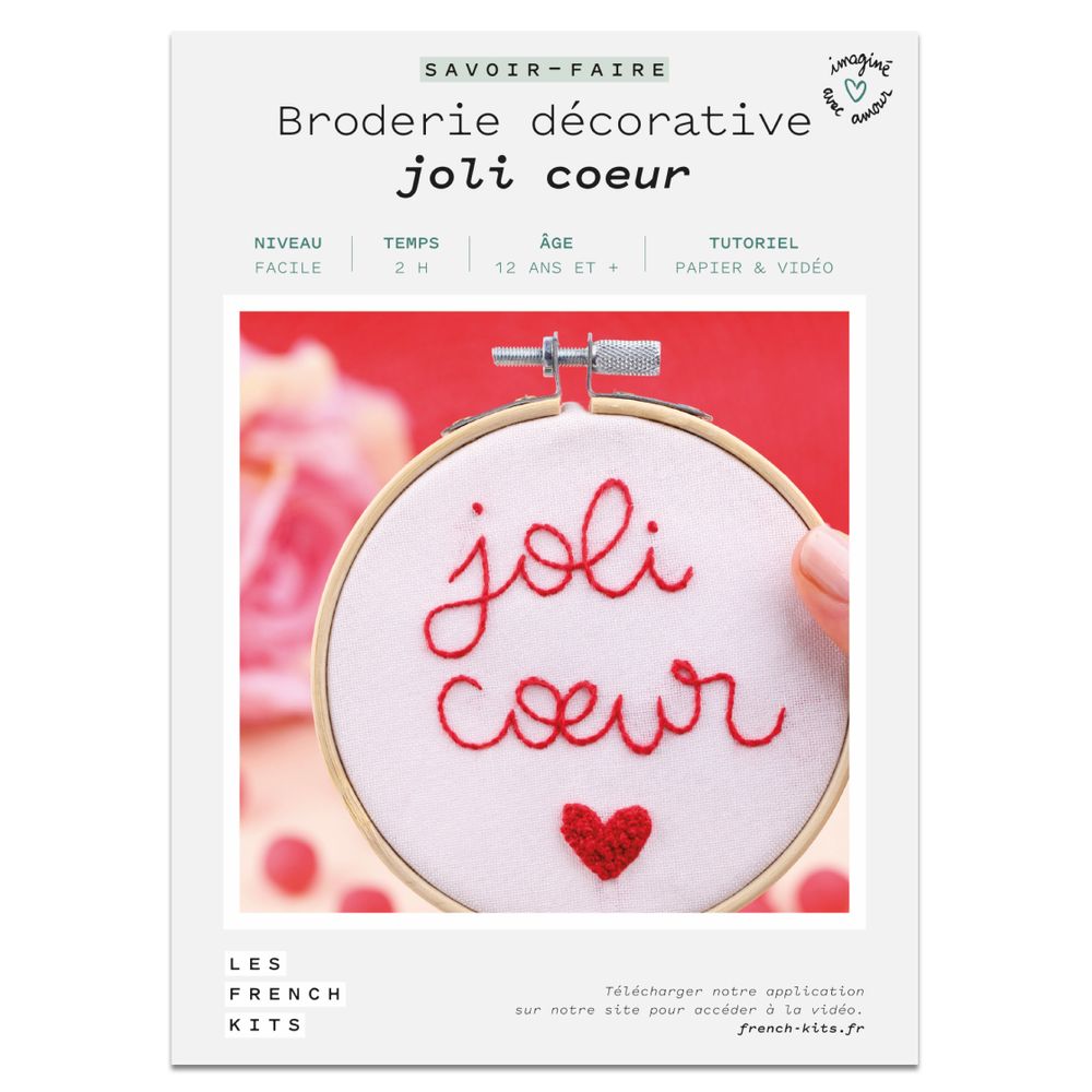 Loisirs créatifs pour enfant - Kit Broderie décorative - Joli Cœur - FRENCH KITS