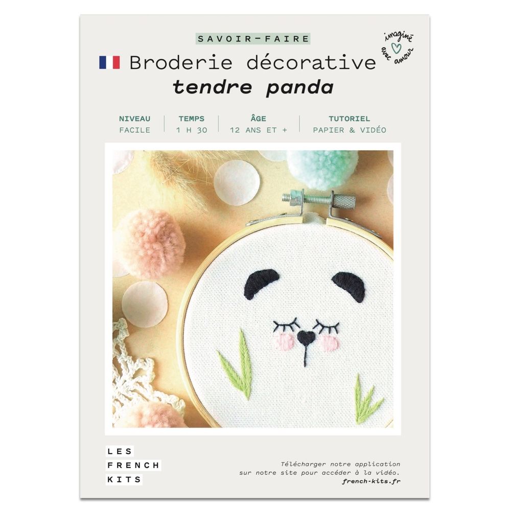 Decorative objects - Decorative Embroidery Kit - Panda - FRENCH KITS