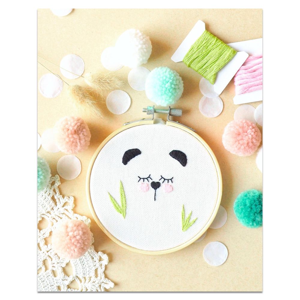 Decorative objects - Decorative Embroidery Kit - Panda - FRENCH KITS