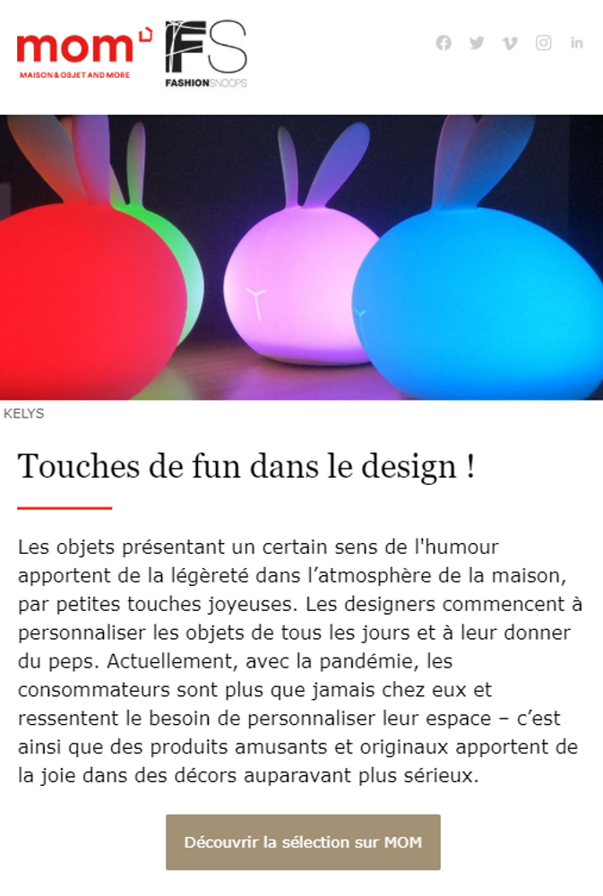 Cadeaux - Lampe LED Bunny - KELYS