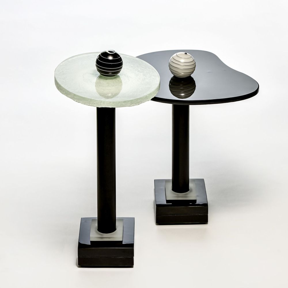 Pièces uniques - Tables basses en verre d'art B&W Fables - BARANSKA DESIGN