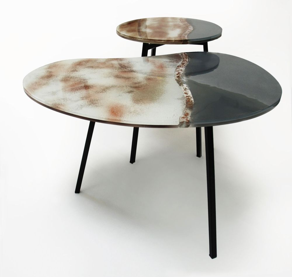 Objets design - Tables basses en verre d'art Sun Desert - BARANSKA DESIGN