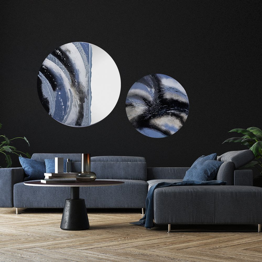 Mirrors - Moon Shadow handmade art glass mirror - BARANSKA DESIGN