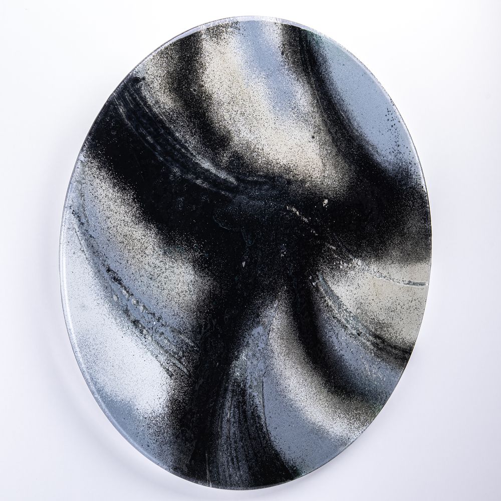 Mirrors - Moon Shadow handmade art glass mirror - BARANSKA DESIGN