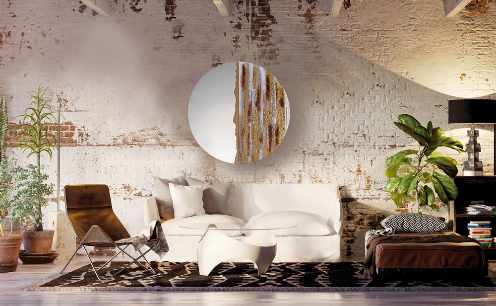 Miroirs - miroir artisanal en verre d'art Desert Sun - BARANSKA DESIGN