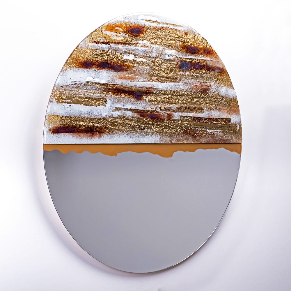 Miroirs - miroir artisanal en verre d'art Desert Sun - BARANSKA DESIGN