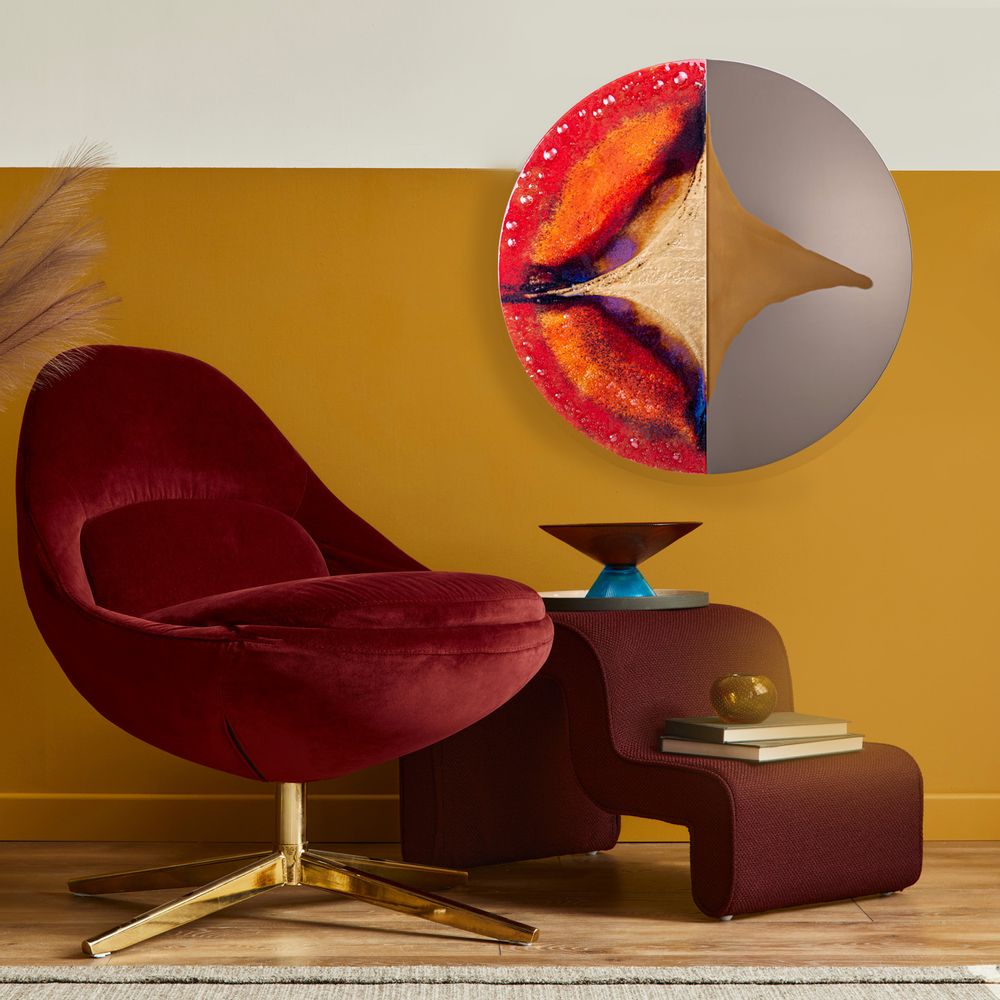 Mirrors - Four Seasons Autumn handmade art glass mirror - BARANSKA DESIGN