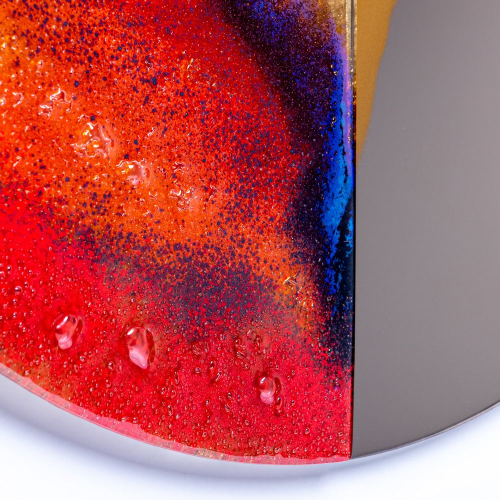 Mirrors - Four Seasons Autumn handmade art glass mirror - BARANSKA DESIGN