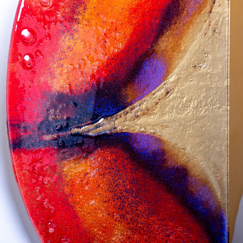 Mirrors - Four Seasons Autumn handmade art glass mirror - BARANSKA DESIGN