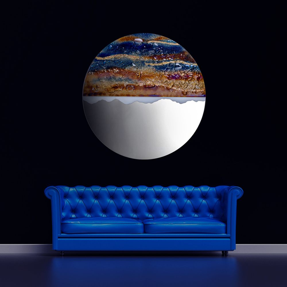 Design objects - ART glass handmade mirror Sunset - BARANSKA DESIGN