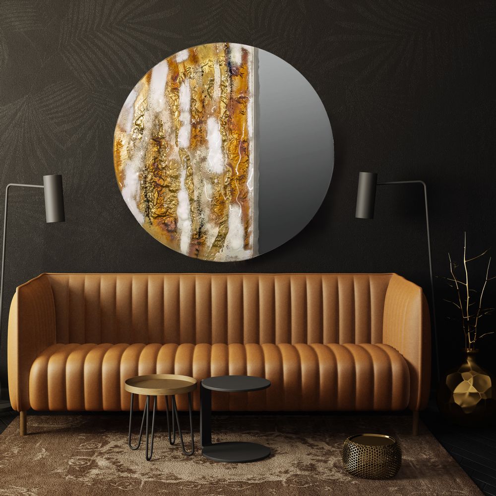 Objets design - Miroir artisanal en verre d'art Sunrise - BARANSKA DESIGN