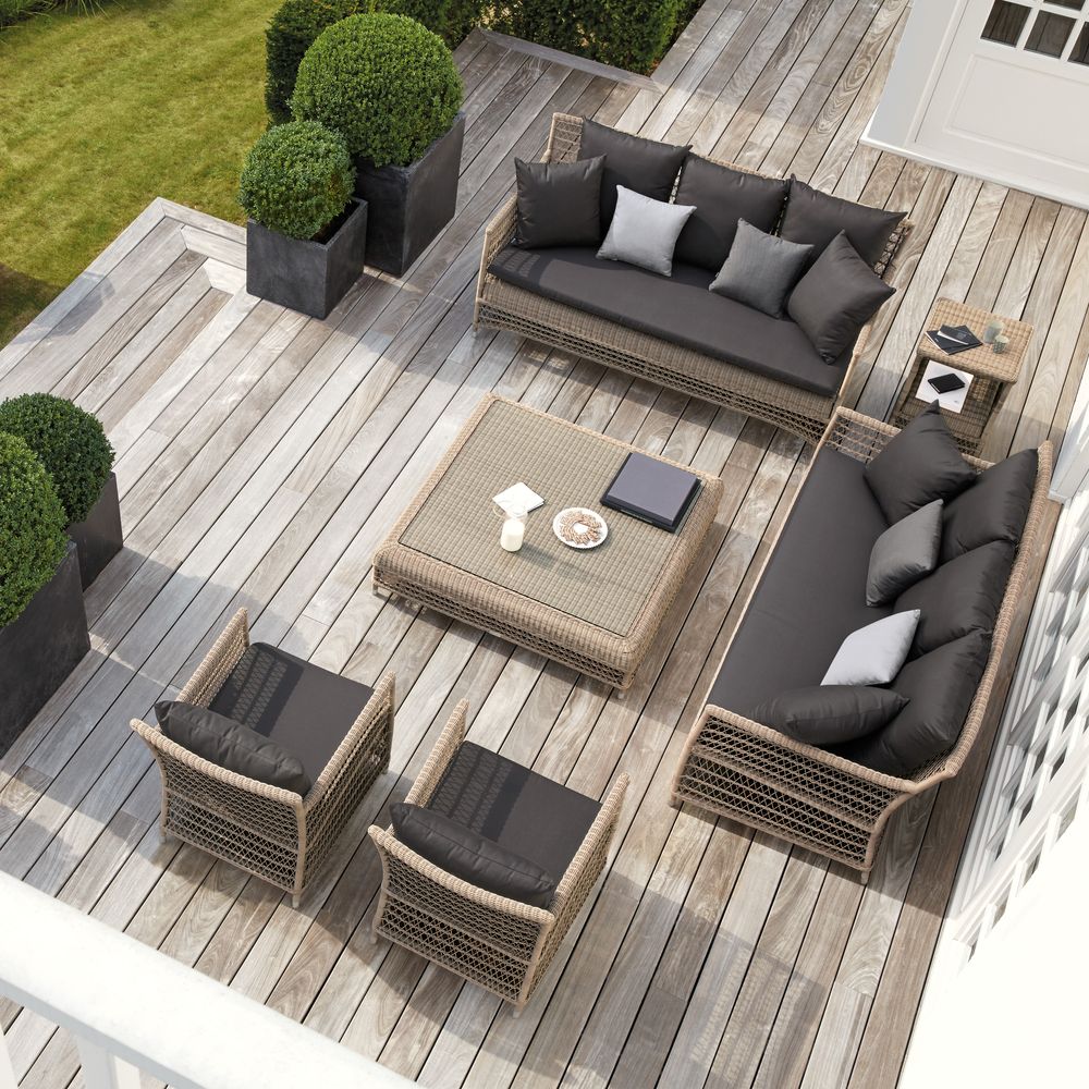 Lawn armchairs - Outdoor lounge chair, one seater wicker Malibu - MANUTTI