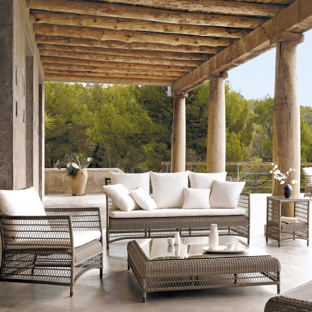 Lawn armchairs - Outdoor lounge chair, one seater wicker Malibu - MANUTTI