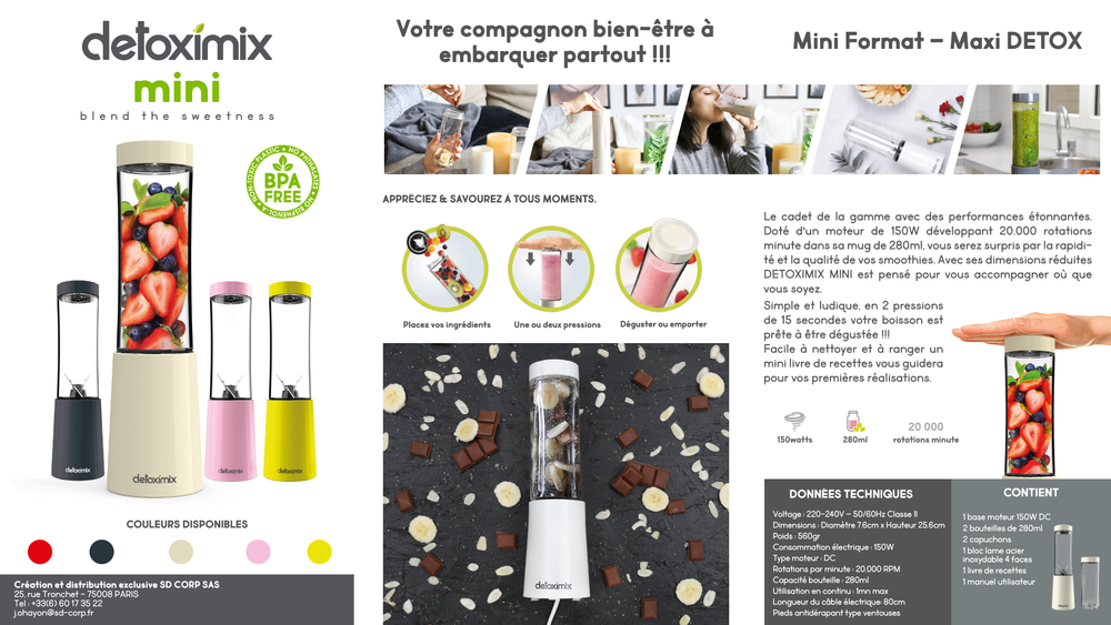 Small household appliances - DETOXIMIX MINI BLENDER - DETOXIMIX