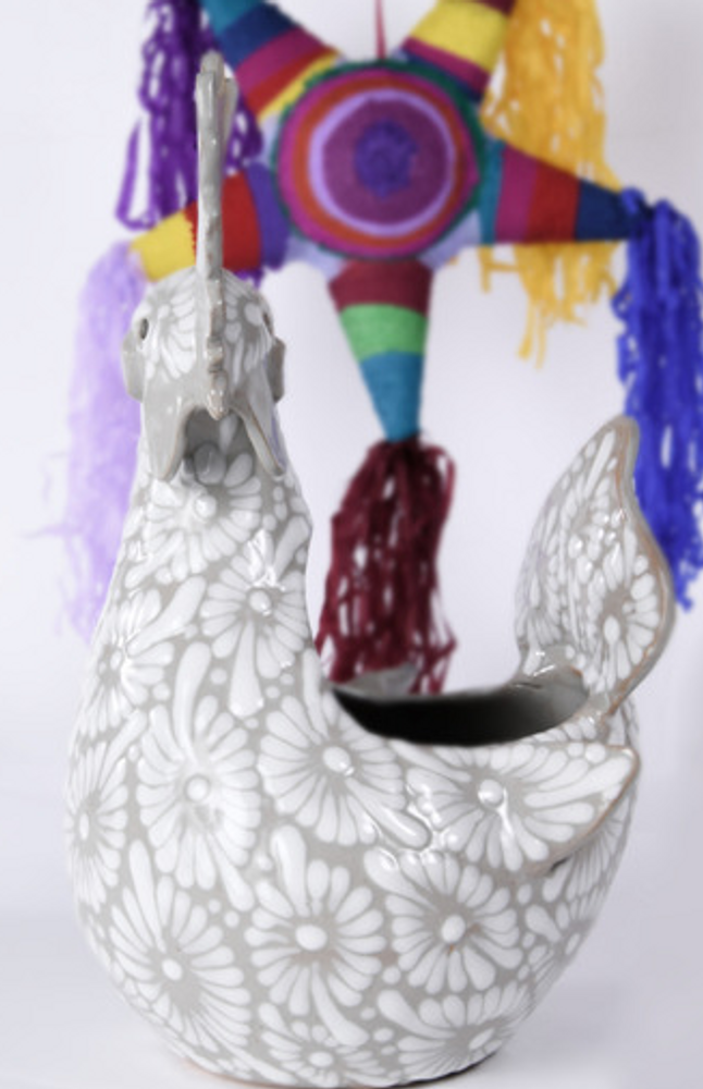 Pièces uniques - POULE/COQ. EN CERAMIQUE TALAVERA - TRALAMAI