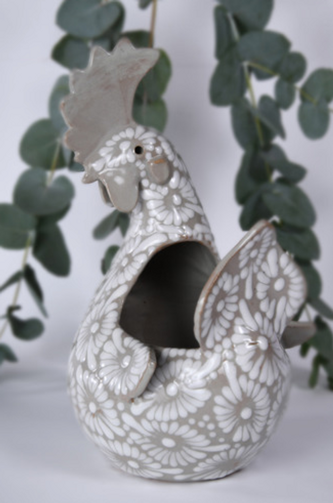 Pièces uniques - POULE/COQ. EN CERAMIQUE TALAVERA - TRALAMAI
