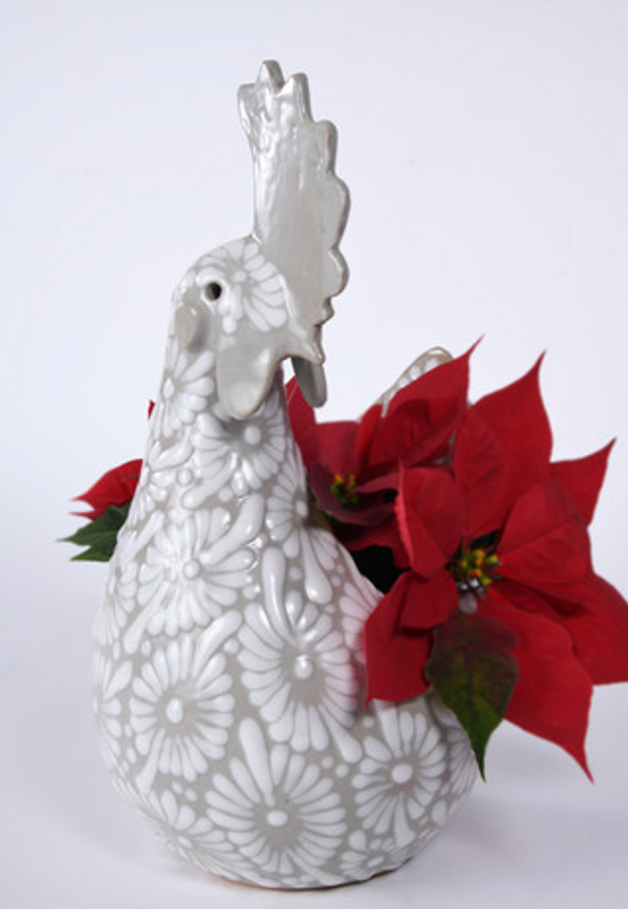 Pièces uniques - POULE/COQ. EN CERAMIQUE TALAVERA - TRALAMAI