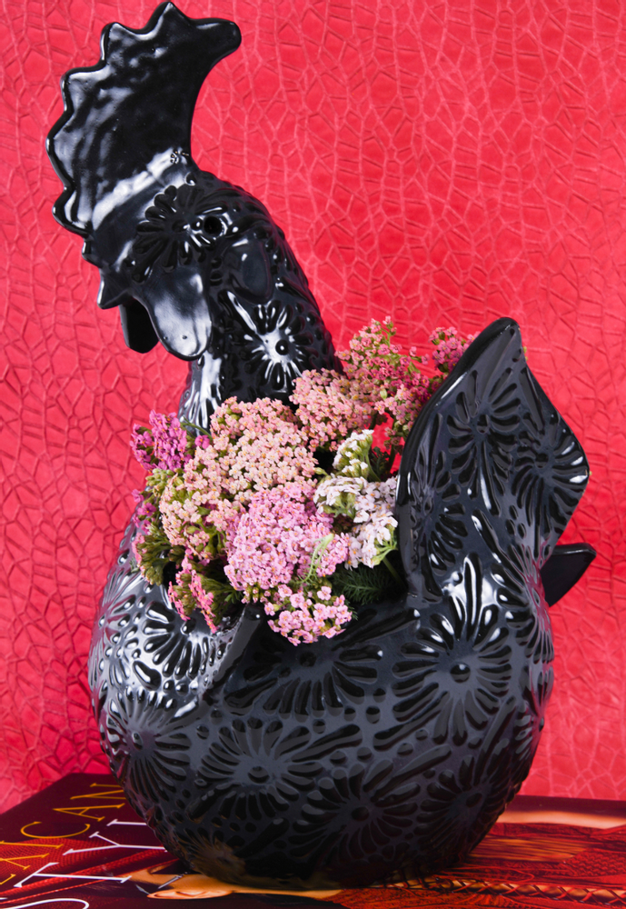 Pièces uniques - POULE/COQ. EN CERAMIQUE TALAVERA - TRALAMAI