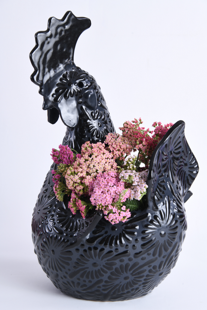 Pièces uniques - POULE/COQ. EN CERAMIQUE TALAVERA - TRALAMAI