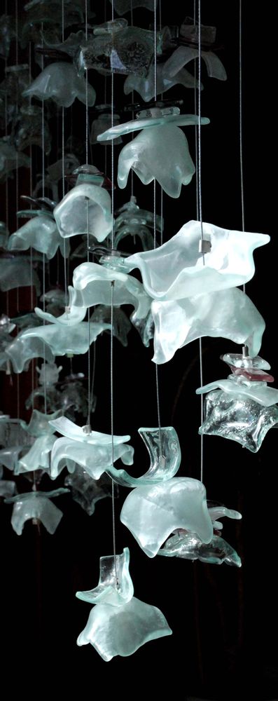 Suspensions - Lustres en verre d'art faits à la main sur mesure Sea Flowers - BARANSKA DESIGN
