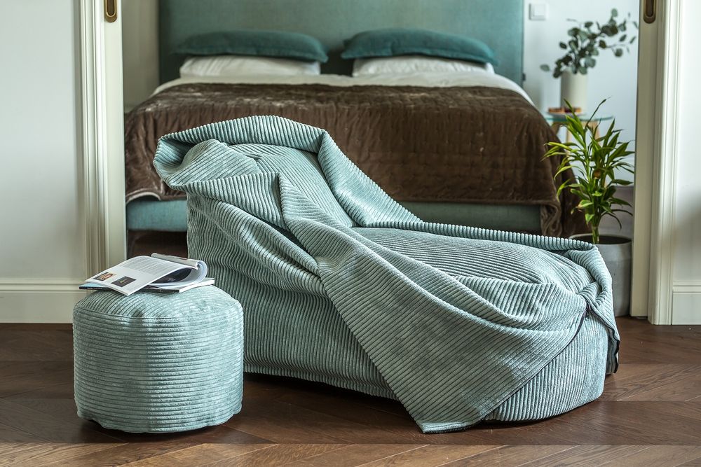 Canapés et fauteuils pour enfant - Bean bag Cocoon 120 Waves Mint - PUSKUPUSKU