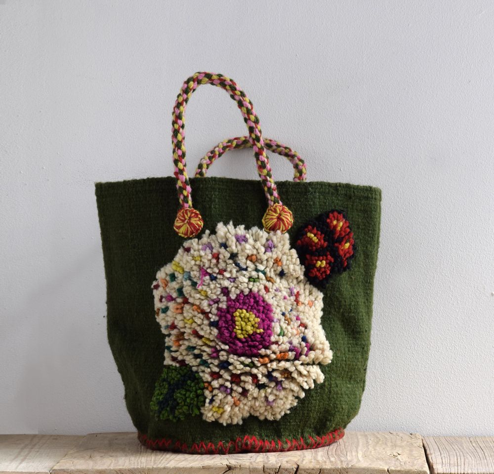 Bags and totes - "Nathalie's butterflies" - Basket - PO! PARIS