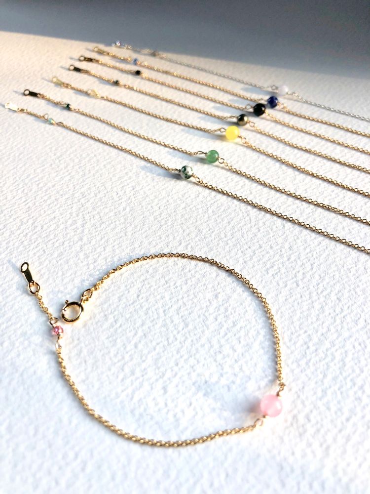 Jewelry - Rose Quartz Link Bracelet - GIVE ME HAPPINESS