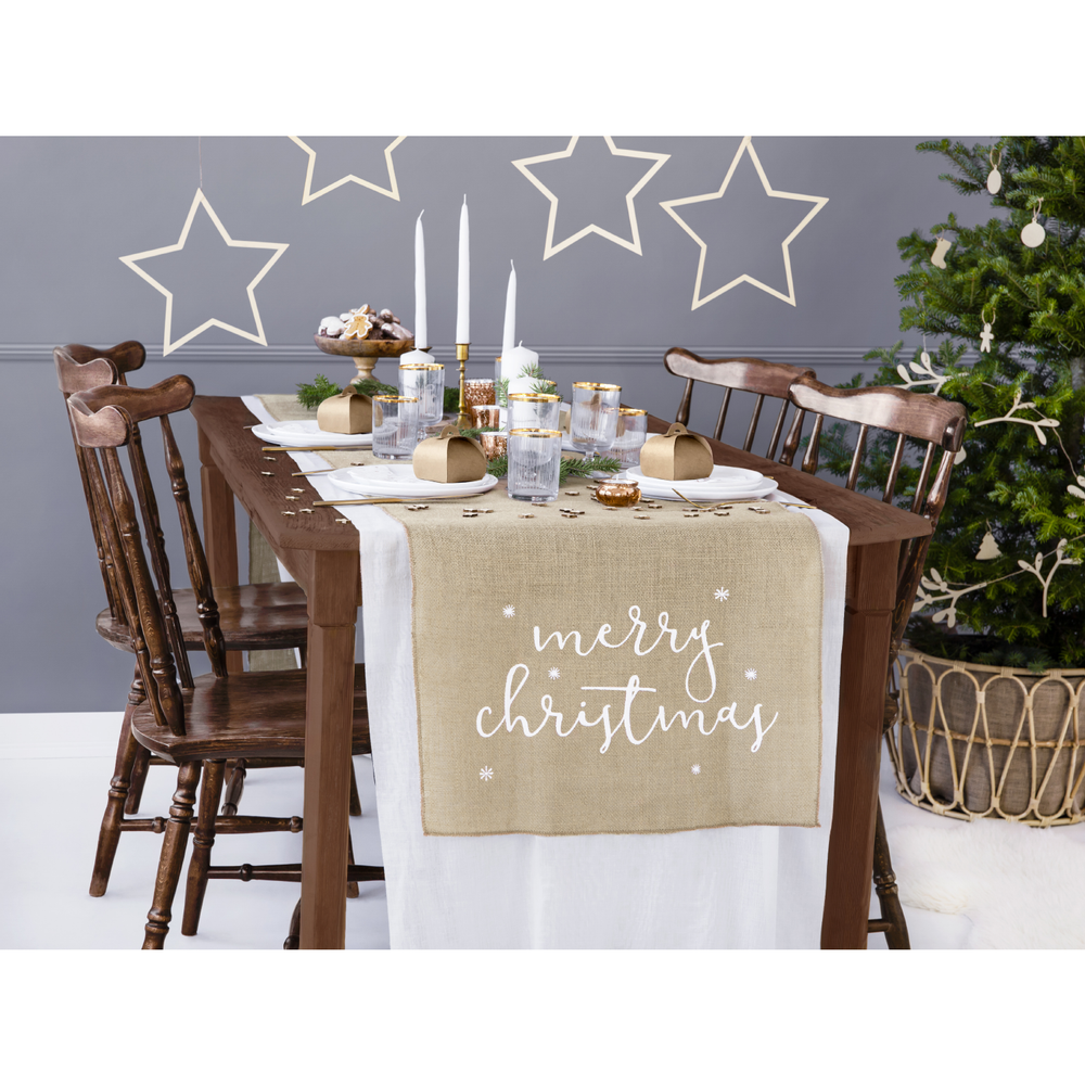 Objets de décoration - Chemin de table en mousseline, crème claire, 0.70x5m - PARTYDECO