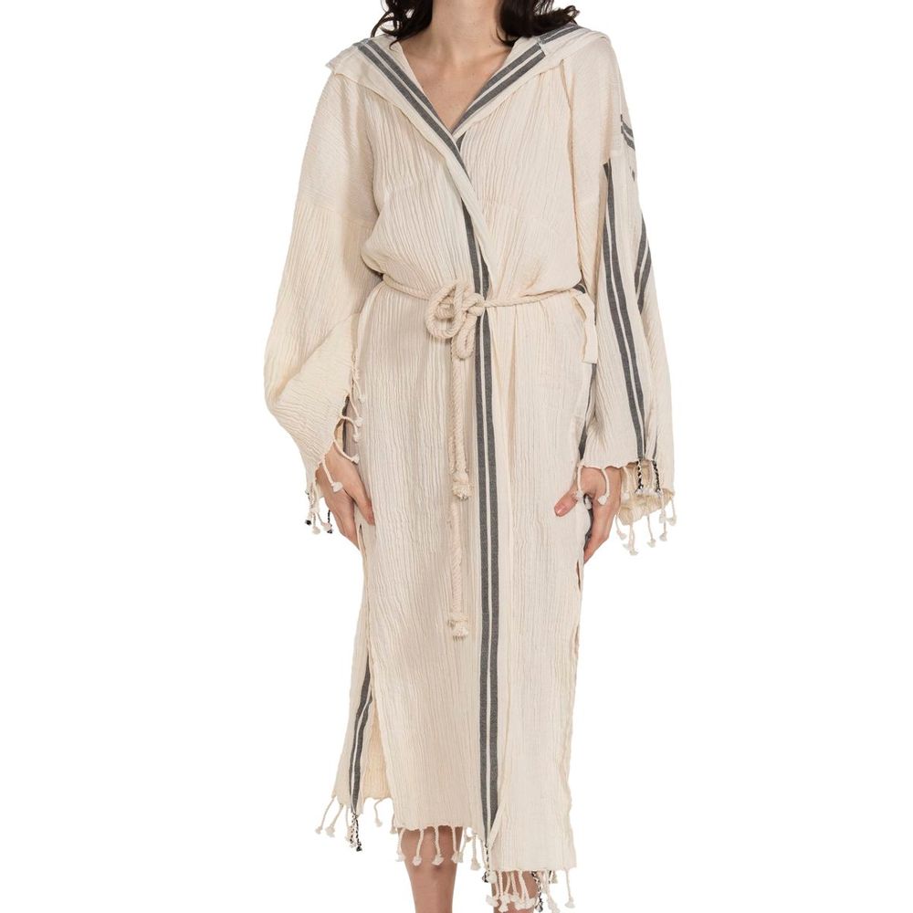 Bath towels - BUSE HOODED BATHROBE DRESSING GOWN COTTON HANDLOOMED - LALAY