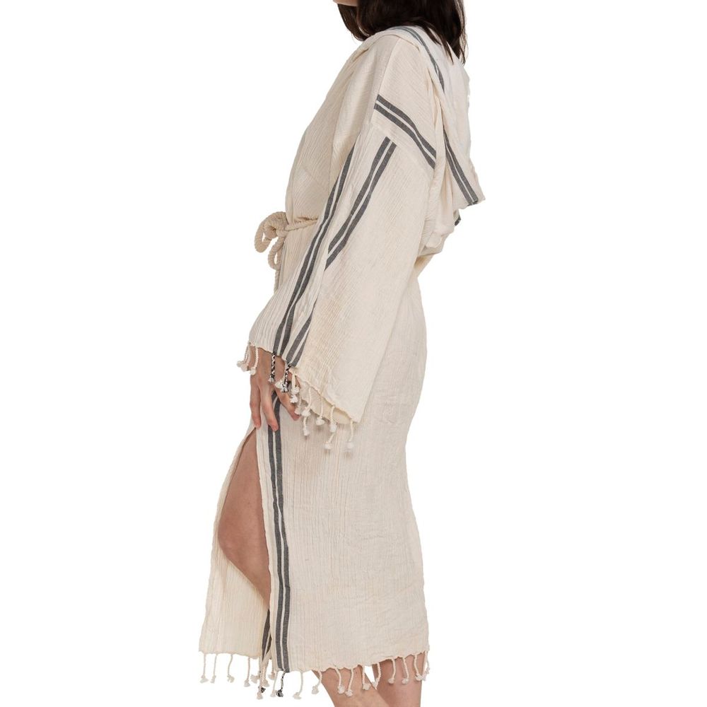Bath towels - BUSE HOODED BATHROBE DRESSING GOWN COTTON HANDLOOMED - LALAY