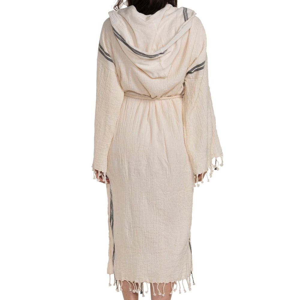 Bath towels - BUSE HOODED BATHROBE DRESSING GOWN COTTON HANDLOOMED - LALAY