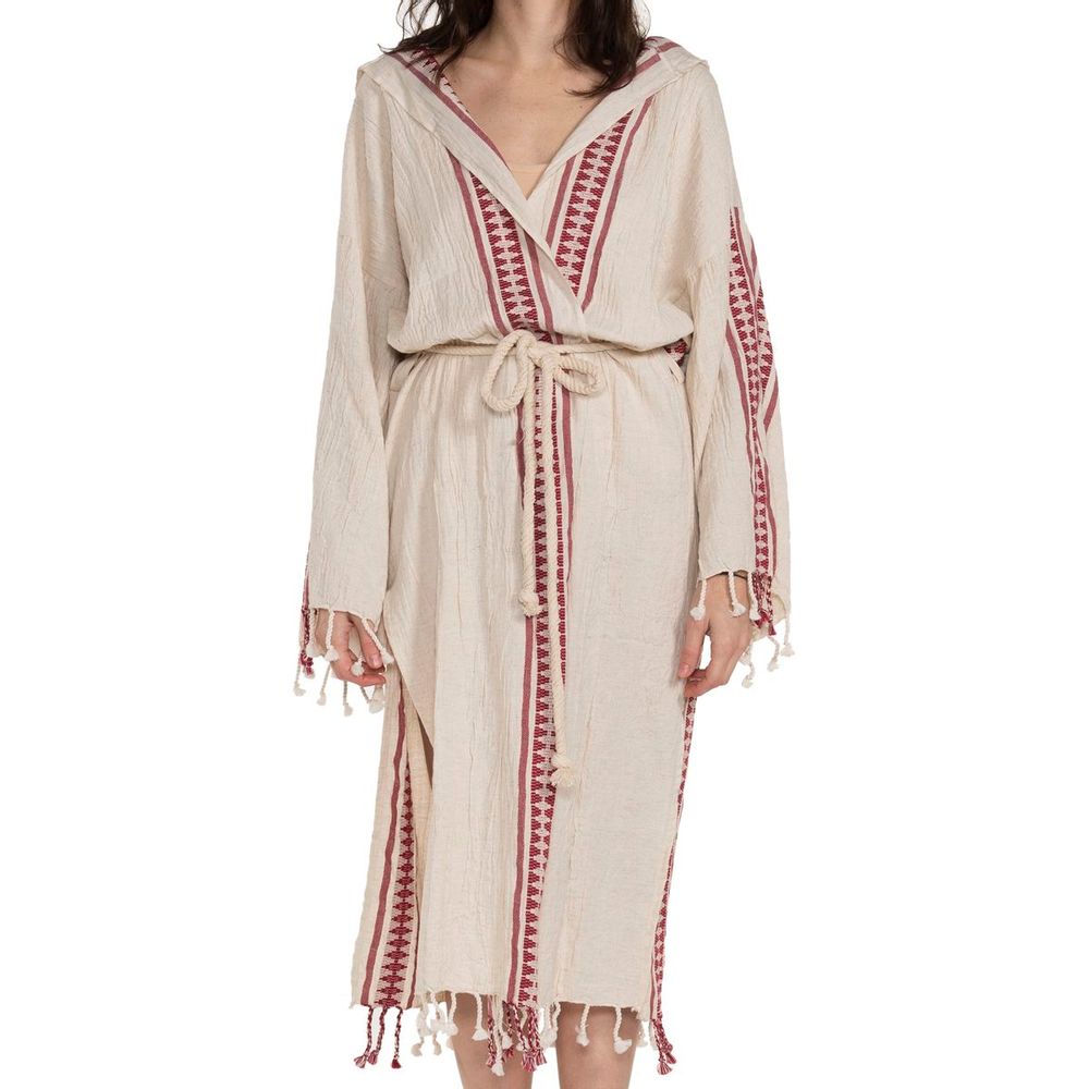 Loungewear - ANTIQUE02 HOODED BATHROBE DRESSING GOWN LINEN COTTON HANDLOOM - LALAY