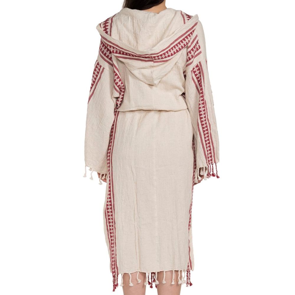Loungewear - ANTIQUE02 HOODED BATHROBE DRESSING GOWN LINEN COTTON HANDLOOM - LALAY