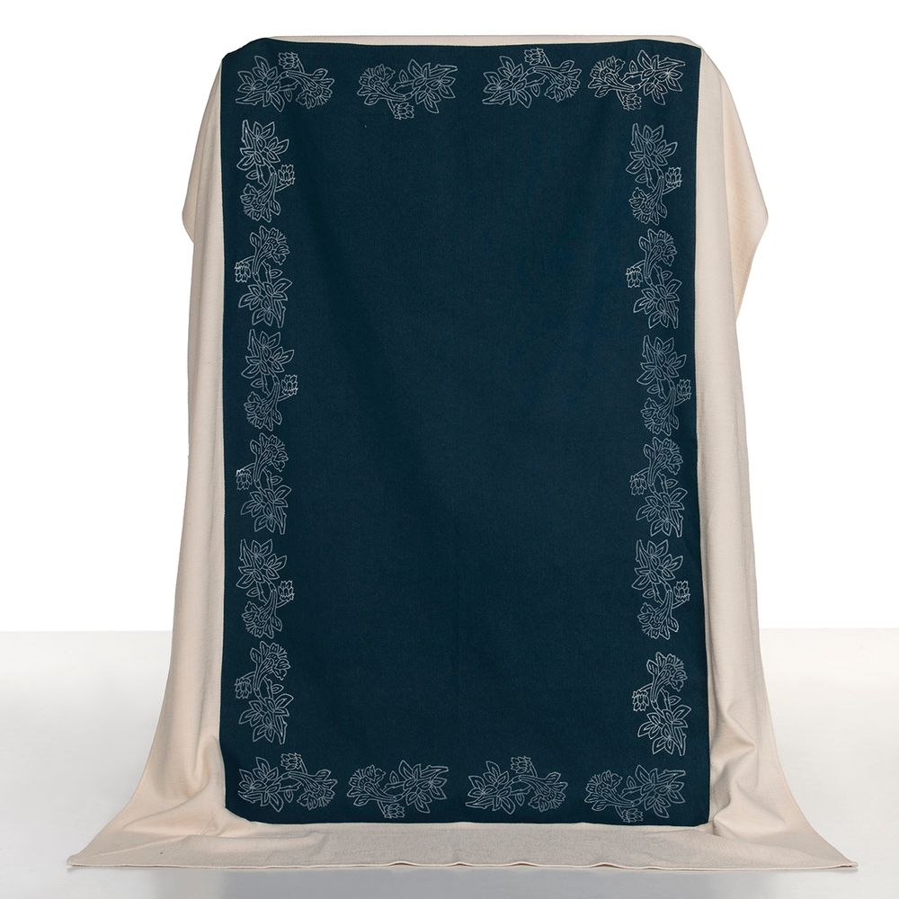 Throw blankets - THROW BED COVER SOFA COVER LEYAN HAND PRINTED DENIM FABRIC COTTON UNIQUE - LALAY
