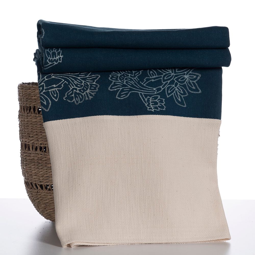 Throw blankets - THROW BED COVER SOFA COVER LEYAN HAND PRINTED DENIM FABRIC COTTON UNIQUE - LALAY