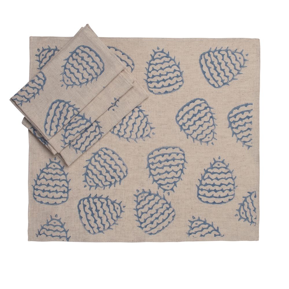 Gifts - HANDPRINTED -01/02/03/05/06  SERVICE MAT COTTON LINEN KITCHEN TOWEL GUEST TOWEL NAPKIN - LALAY