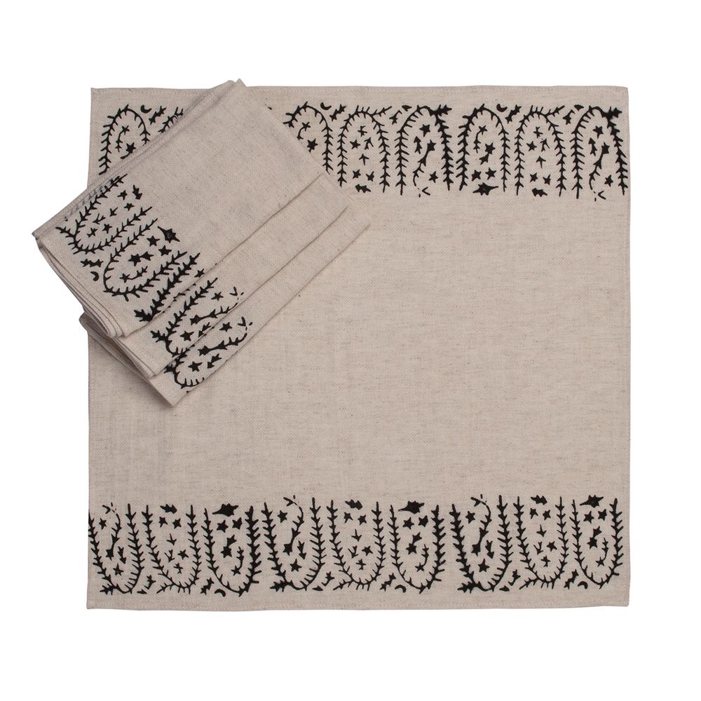 Gifts - HANDPRINTED -01/02/03/05/06  SERVICE MAT COTTON LINEN KITCHEN TOWEL GUEST TOWEL NAPKIN - LALAY