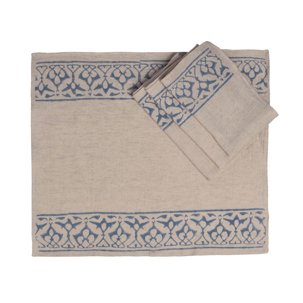 Gifts - HANDPRINTED -01/02/03/05/06  SERVICE MAT COTTON LINEN KITCHEN TOWEL GUEST TOWEL NAPKIN - LALAY