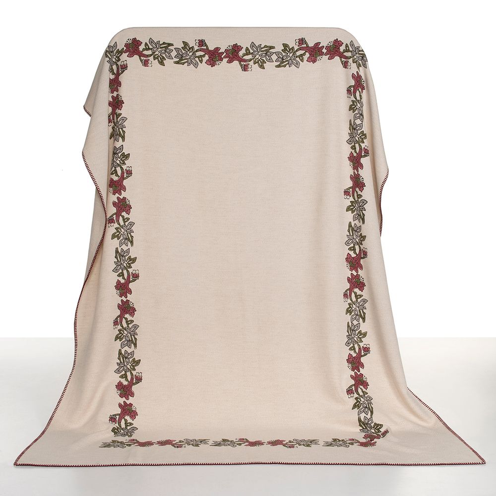 Throw blankets - THROW NEVRA BLANKET SOFA COVER BED COVER COTTON LINEN HANDPRINTED HANDMADE - LALAY