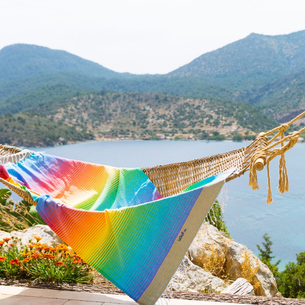 Objets de décoration - Fouta Rainbow en coton biologique certifié GOTS - LESTOFF FRANCE